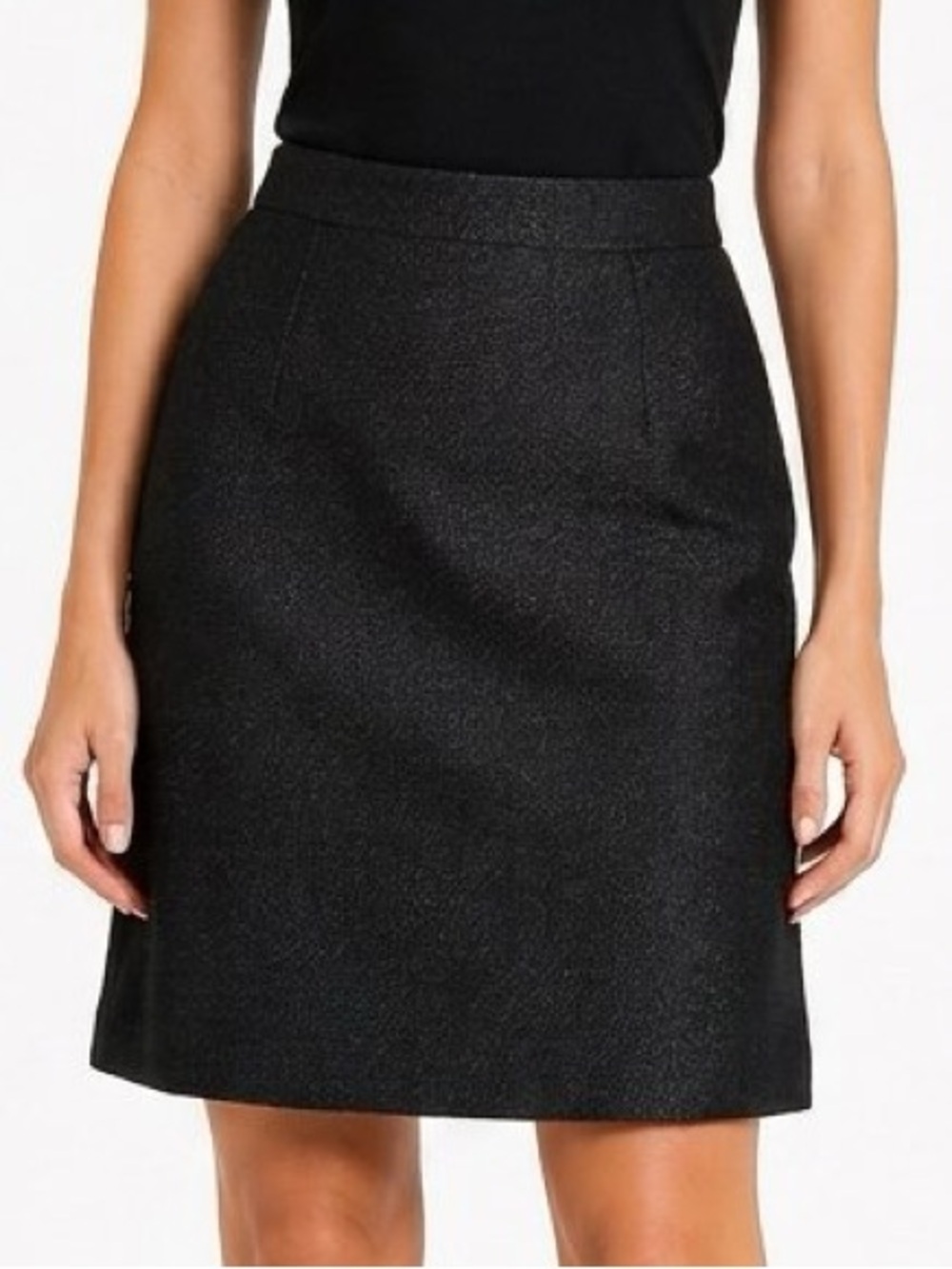 Banana Republic Black & Navy Tweed Pencil Skirt
